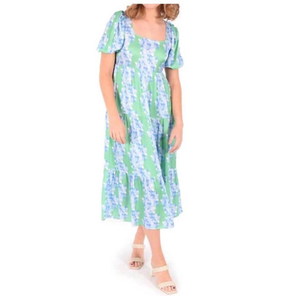 EMILY MCCARTHY daphne dress in hydrangea stripe sz L